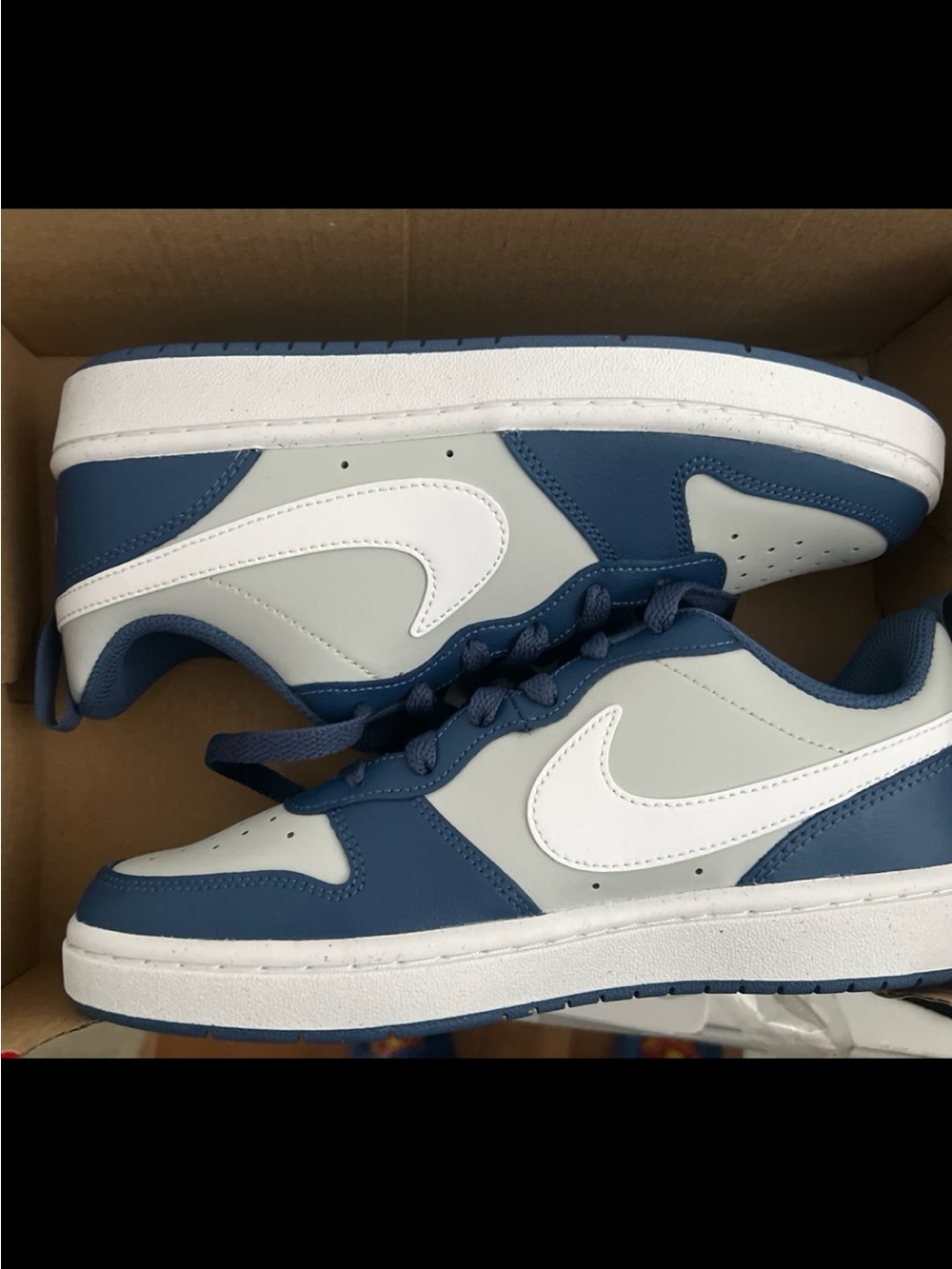 Woman’s Blue and Light Gray Low-Top Sneakers with White Accent